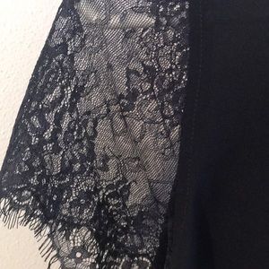 Navy blouses lace sleeves